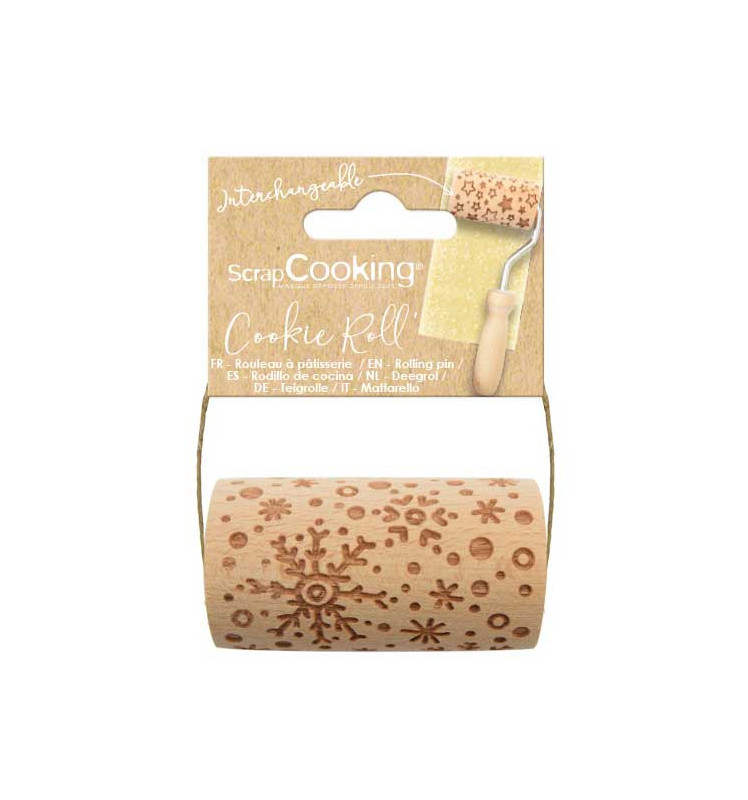 scrapcooking Mini embossing wooden roller Snowflake