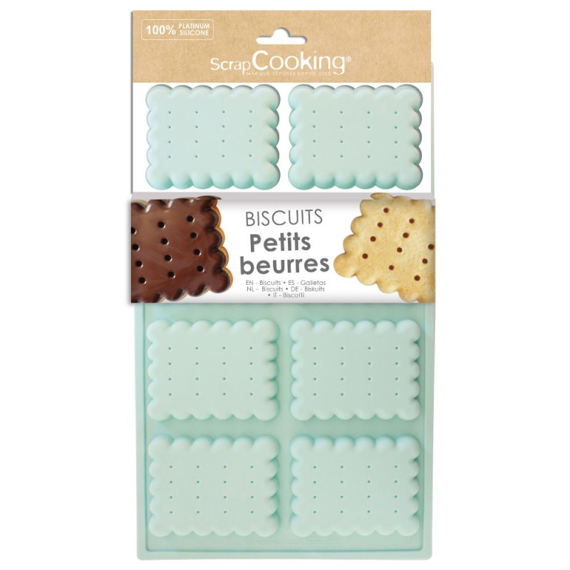 scrapcooking Moule en silicone Petit Beurre pour biscuits maison