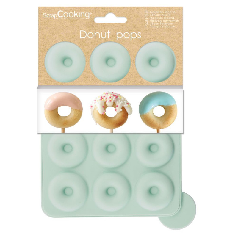 scrapcooking Moule silicone pour donuts pops - 12 mini donuts