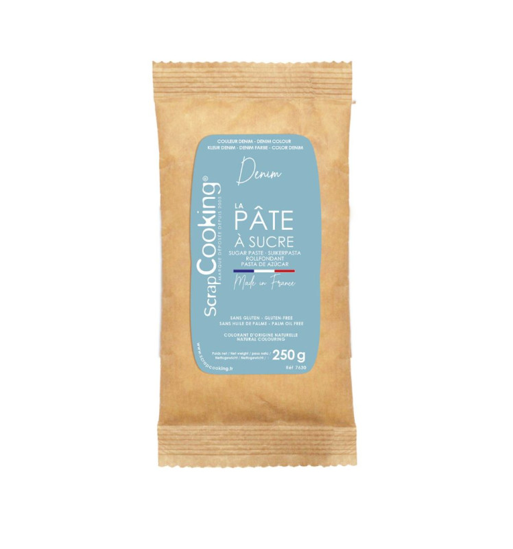 Scrapcooking Pâte à Sucre Colorant D'origine Naturelle Denim 250g