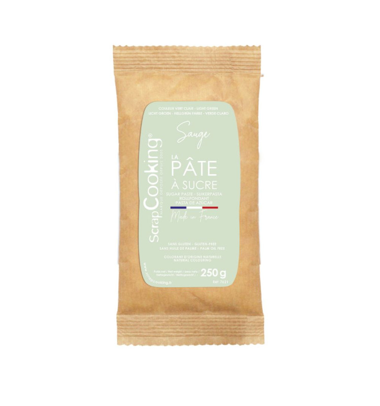 scrapcooking Pâte à sucre colorant d'origine naturelle Sauge 250g