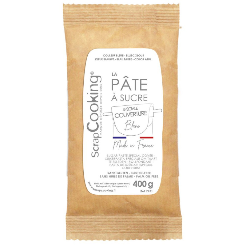 scrapcooking Pâte à sucre de couverture blanche - 400g