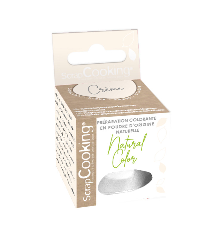 scrapcooking Préparation colorante en poudre d’origine naturelle Blanc Crème 10g