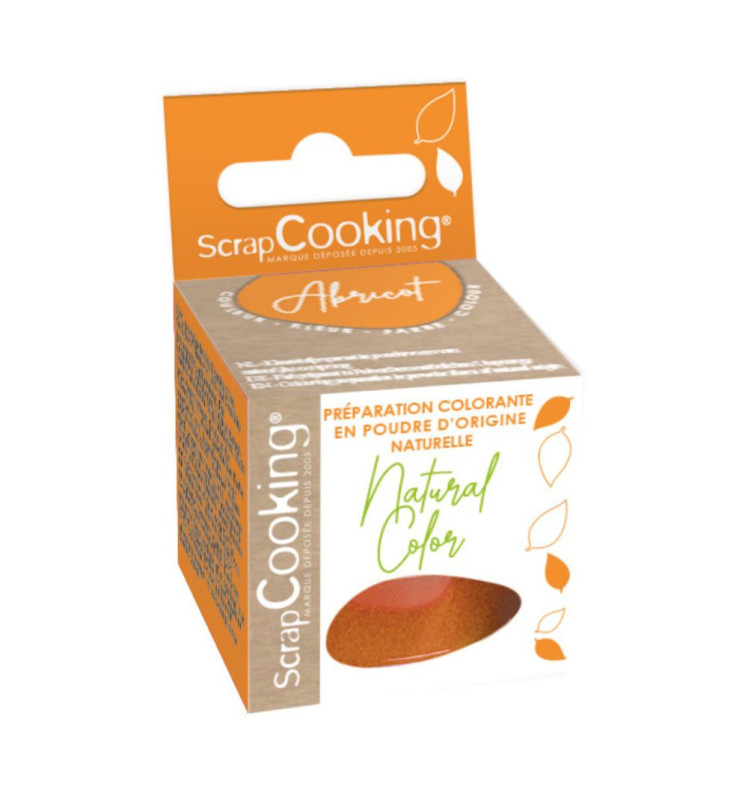 scrapcooking Préparation colorante en poudre d’origine naturelle Orange Abricot 10g