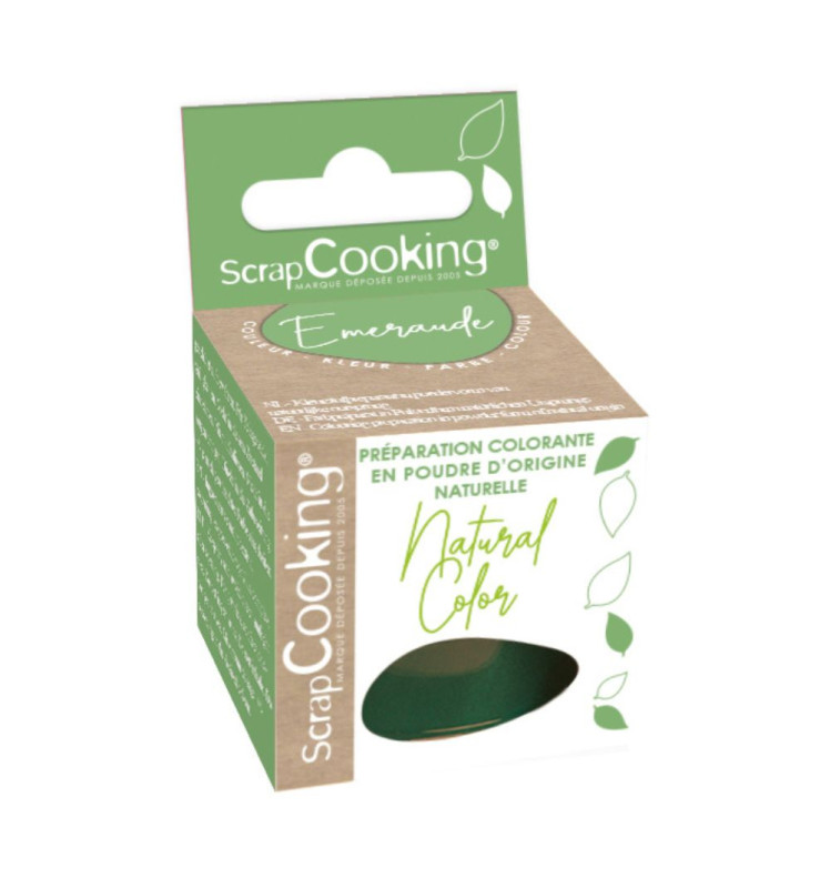 scrapcooking Préparation colorante en poudre d’origine naturelle Vert Émeraude 10g