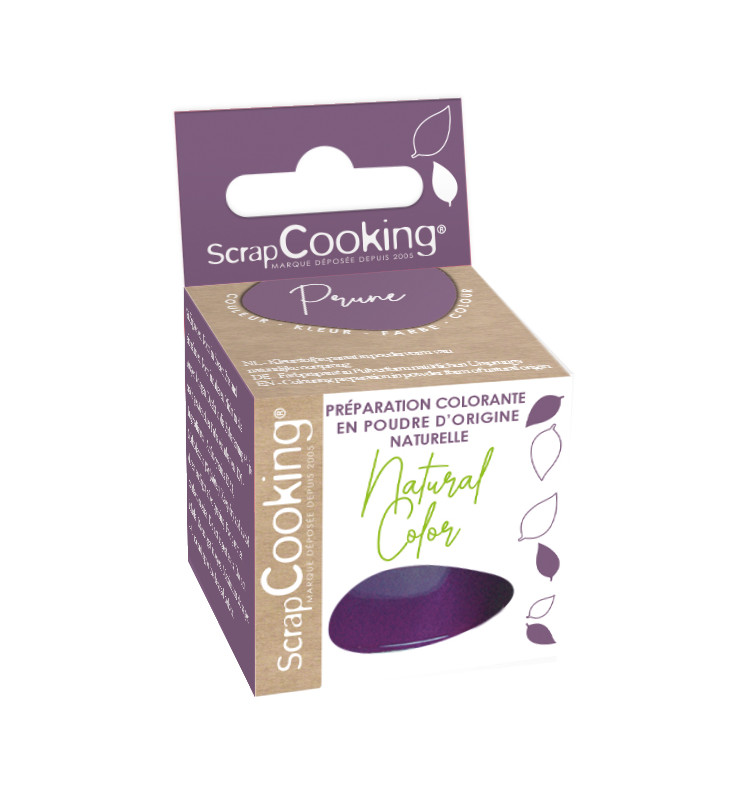 scrapcooking Préparation colorante en poudre d’origine naturelle Violet Prune 10g