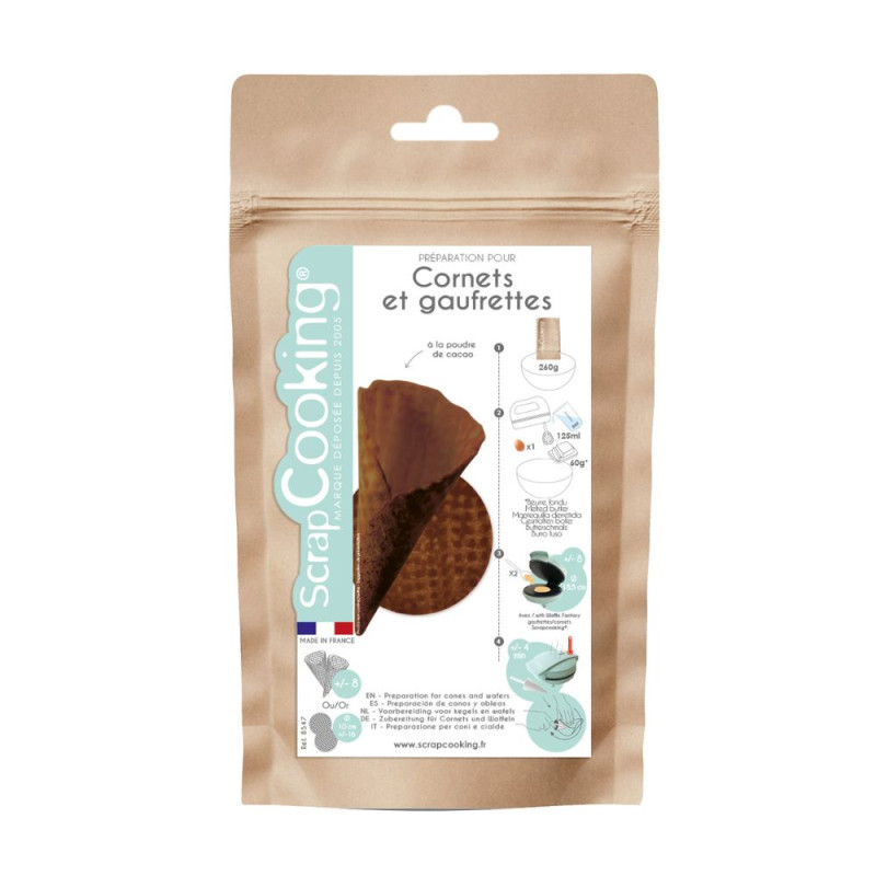 scrapcooking Préparation gaufrettes/ cornet- chocolat 260g