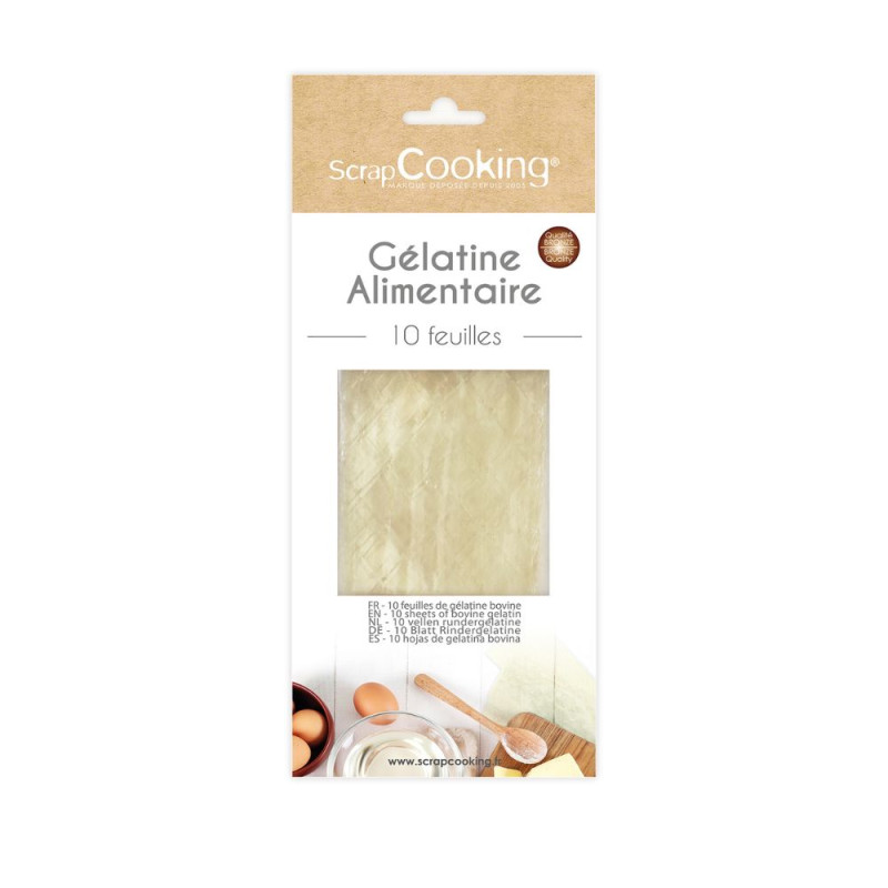scrapcooking 10 feuilles de gélatine bovine