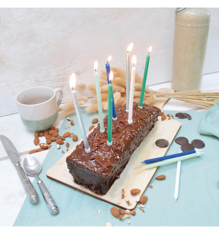 Scrapcooking 12 Bougies Longues Bleu Et Argent