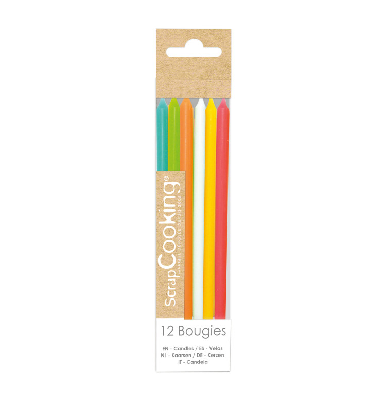 Scrapcooking 12 Bougies Longues Multicolore