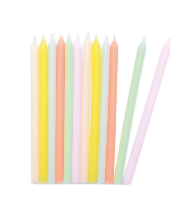 scrapcooking 12 bougies longues pastel
