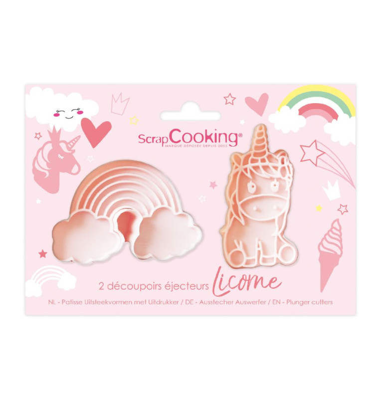 Scrapcooking 2 Découpoirs éjecteurs Licorne