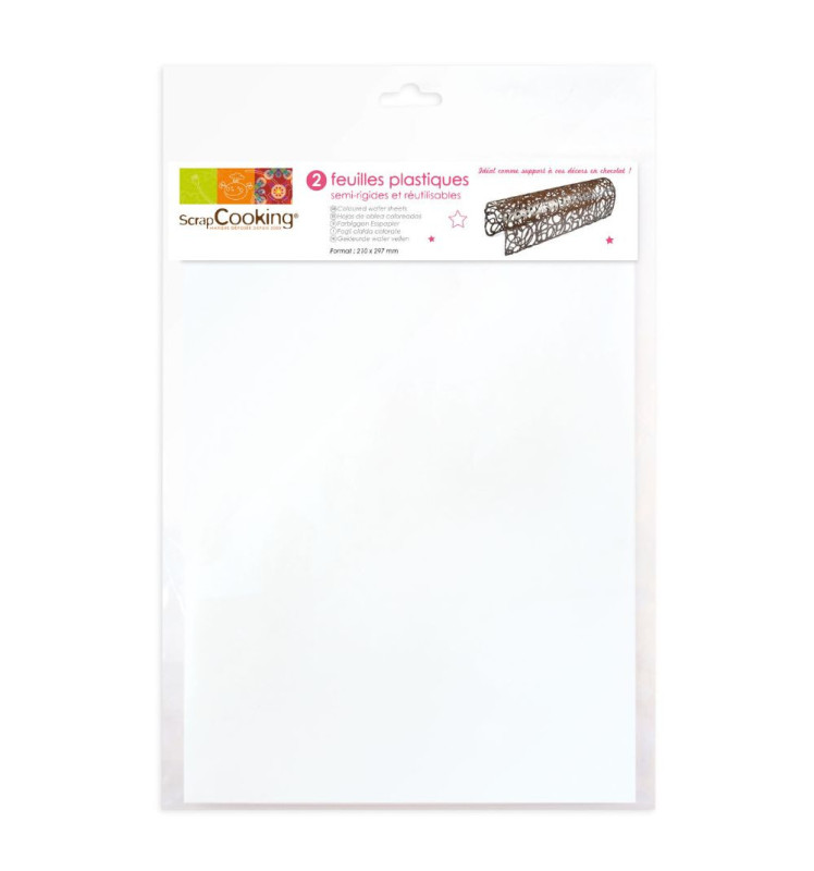 scrapcooking 2 feuilles plastiques semi-rigides A4