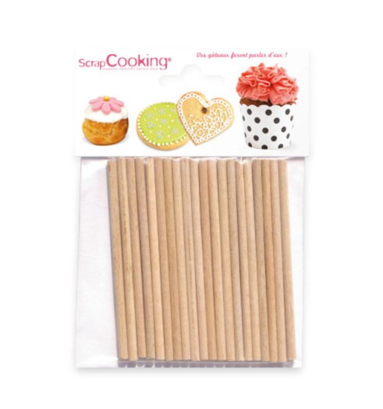 scrapcooking 20 bâtonnets pour sucettes