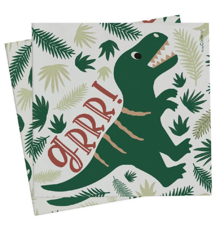 scrapcooking 20 serviettes dino