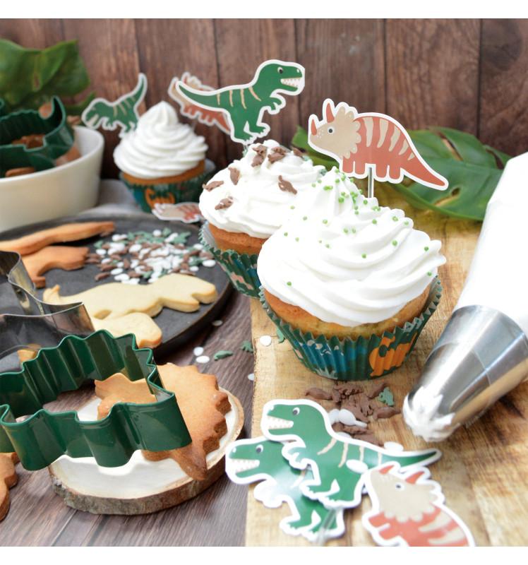 Scrapcooking 24 Caissettes + 24 Cake Toppers Dino