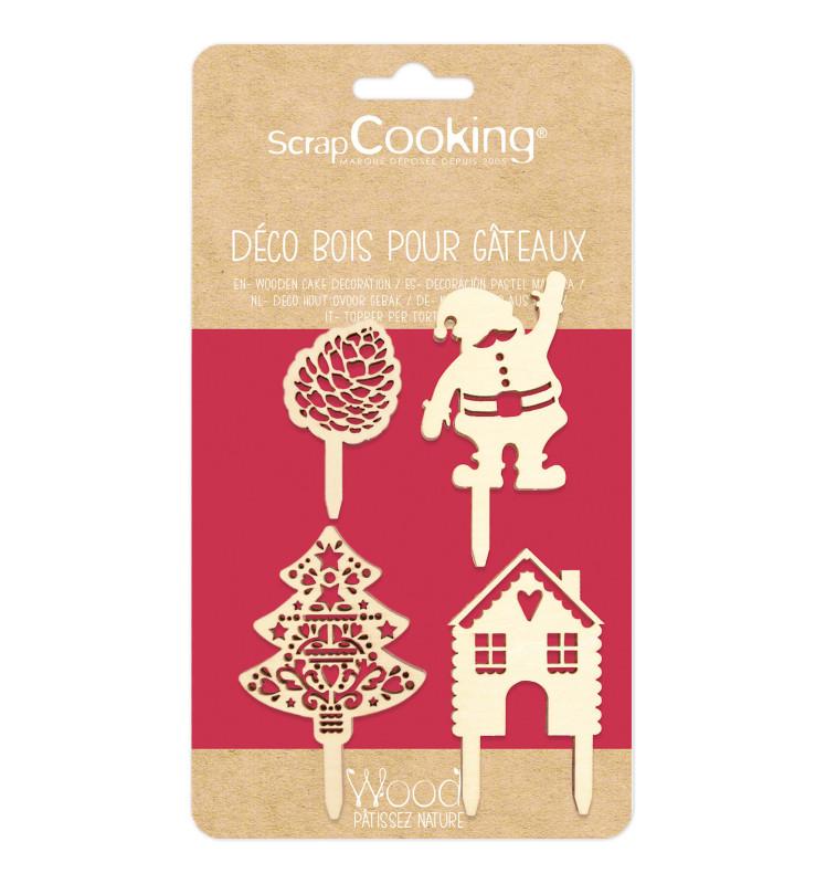 Scrapcooking 4 Accessoires Déco Noël Bois