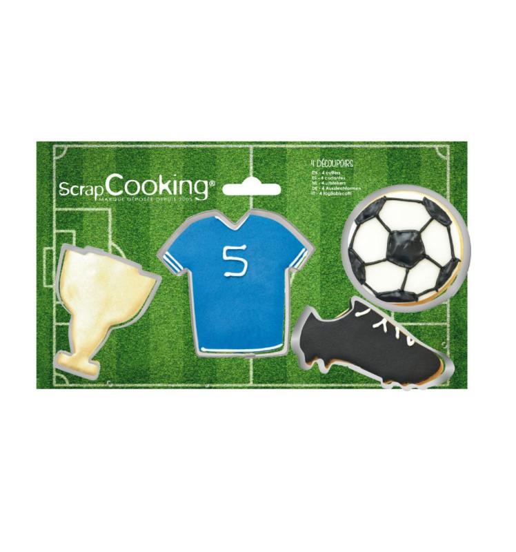 scrapcooking 4 emporte-pièces inox Football
