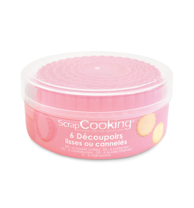 scrapcooking 6 découpoirs ronds lisses ou cannelés