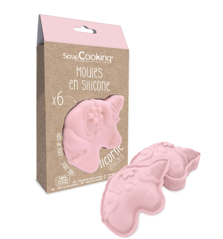 scrapcooking 6 moules silicone individuels Licorne