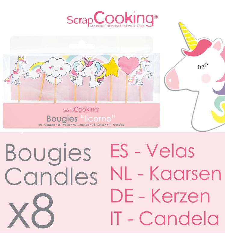Scrapcooking 8 Bougies Licorne
