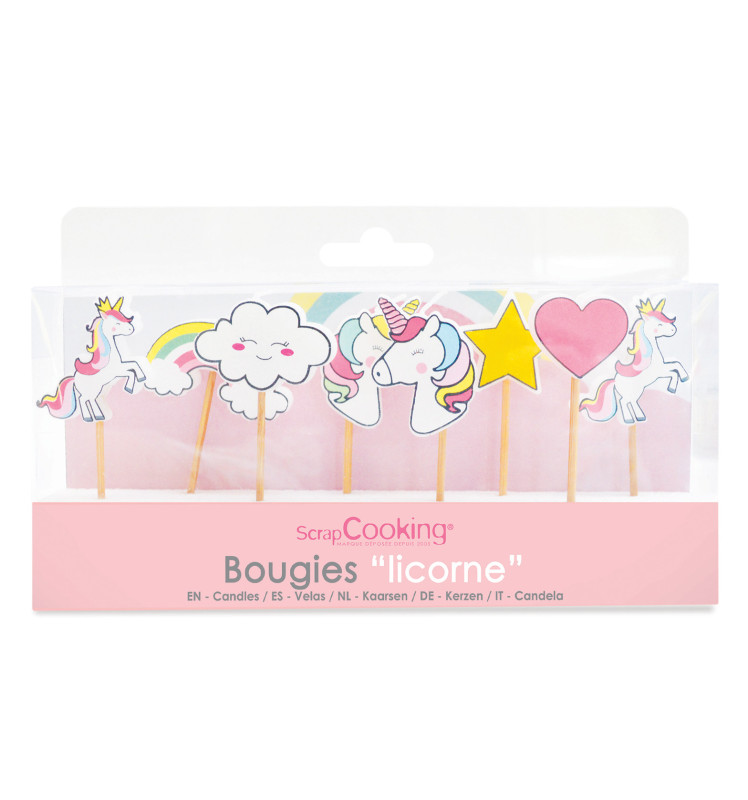 scrapcooking 8 bougies licorne