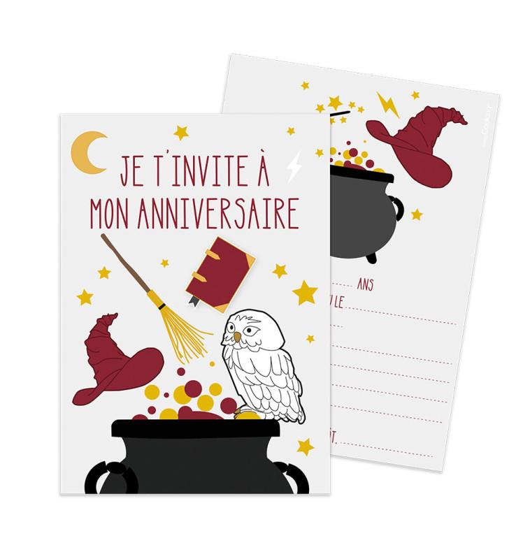 Scrapcooking 8 Cartes D'invitation Sorcier