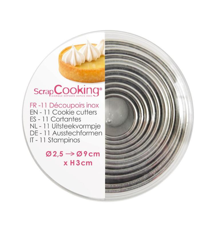 scrapcooking Boite 11 emporte-pièces ronds en inox
