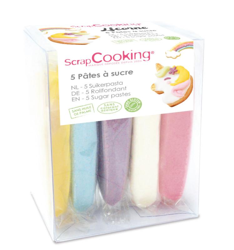scrapcooking Boite 5 pâtes à sucre Licorne 5 x 80g