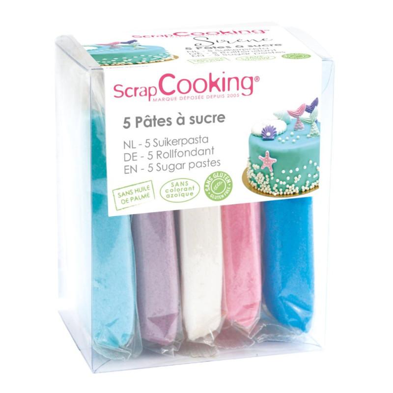 scrapcooking Boite 5 pâtes à sucre Sirène 5 x 80g