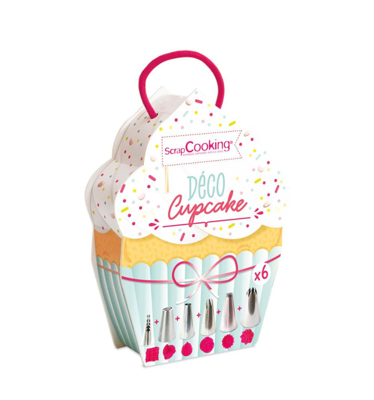 scrapcooking Boite déco cupcake 6 douilles inox