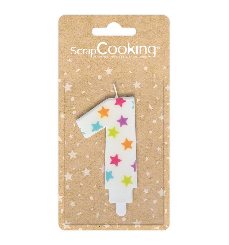 Scrapcooking Bougie à étoiles Chiffre 1
