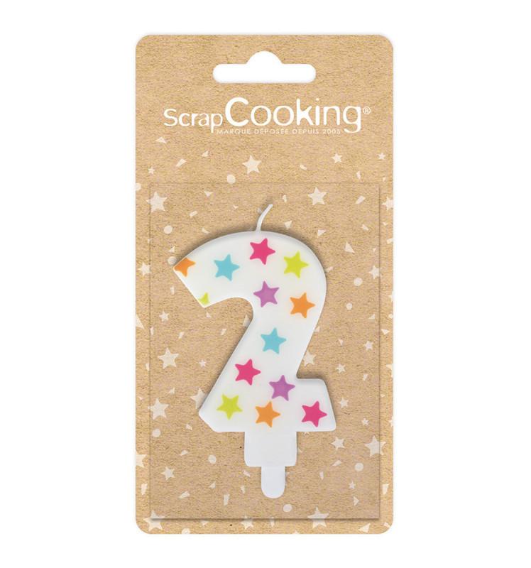 Scrapcooking Bougie à étoiles Chiffre 2
