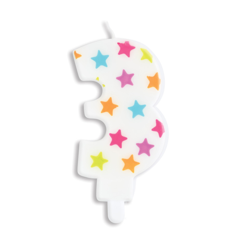 scrapcooking Bougie à étoiles chiffre 3