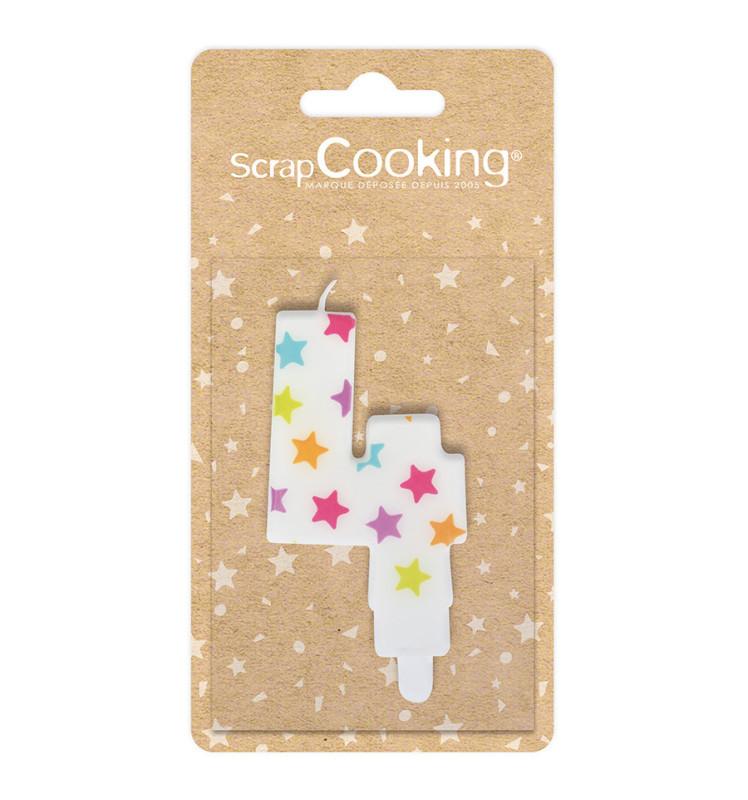 Scrapcooking Bougie à étoiles Chiffre 4
