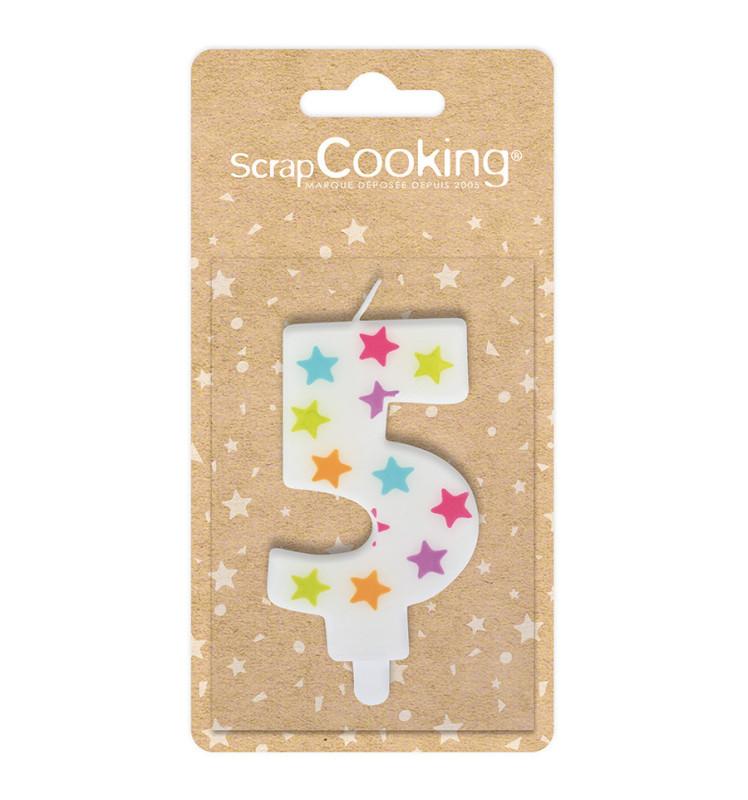 Scrapcooking Bougie à étoiles Chiffre 5