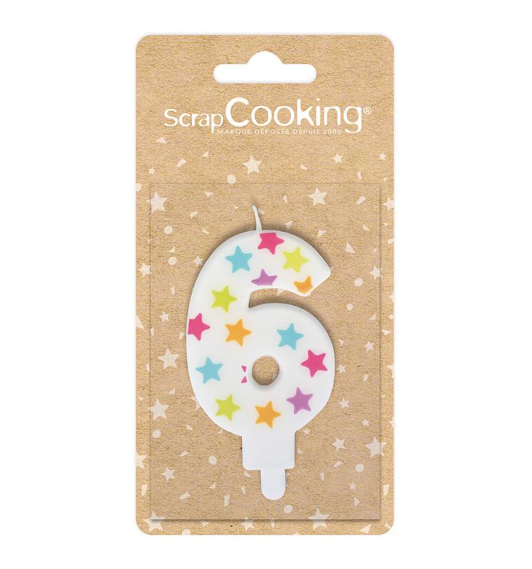 Scrapcooking Bougie à étoiles Chiffre 6