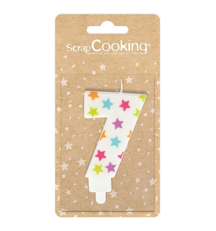 Scrapcooking Bougie à étoiles Chiffre 7