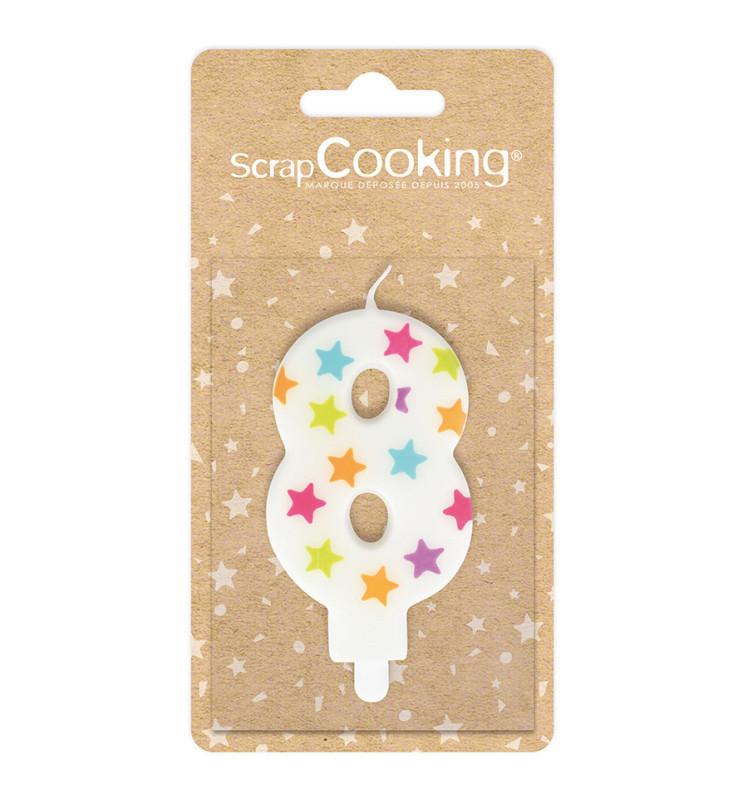 Scrapcooking Bougie à étoiles Chiffre 8