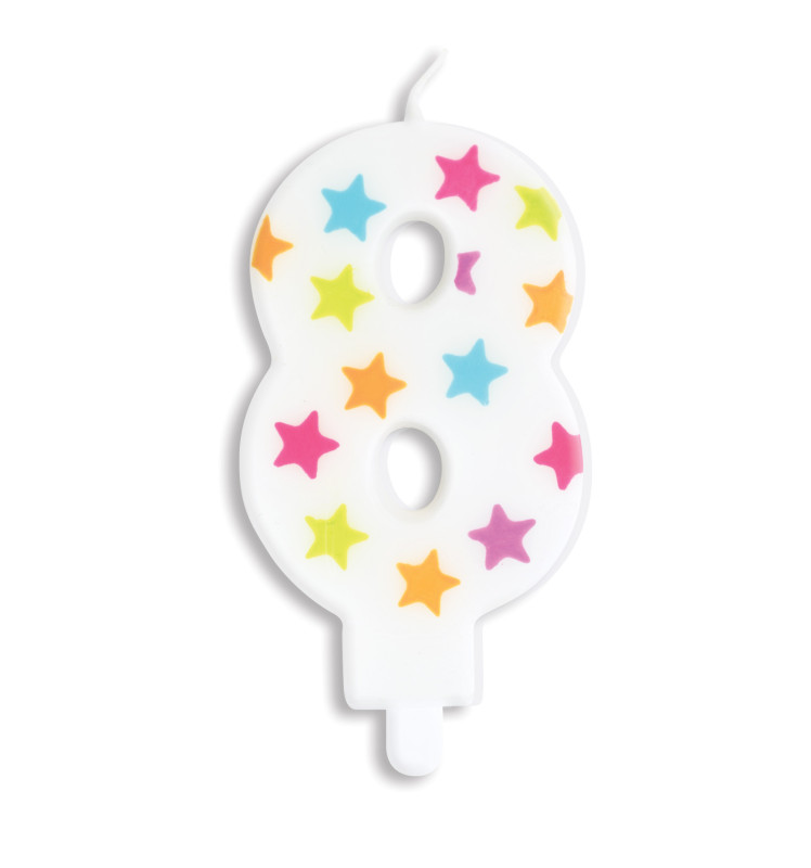 scrapcooking Bougie à étoiles chiffre 8