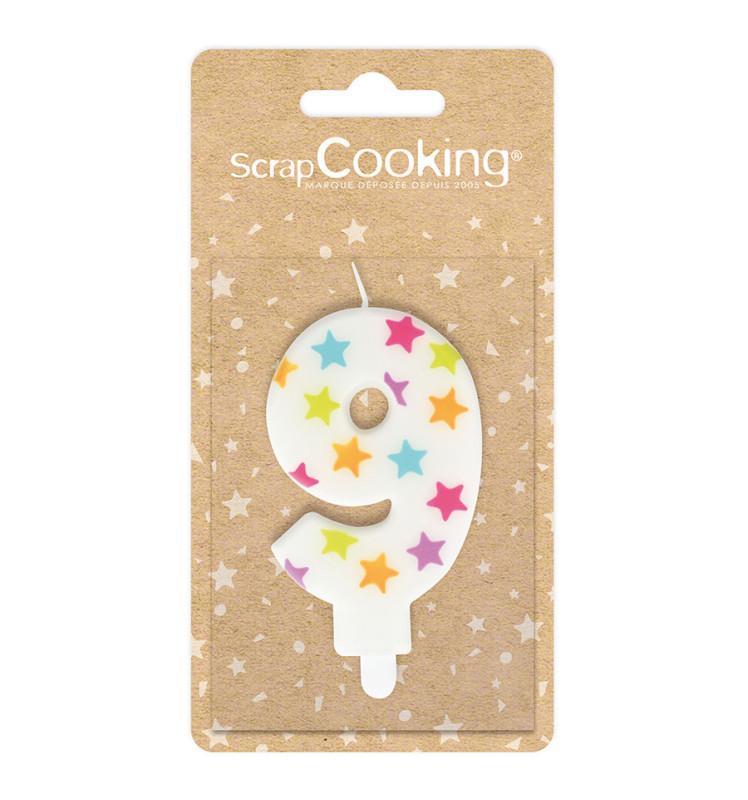 Scrapcooking Bougie à étoiles Chiffre 9
