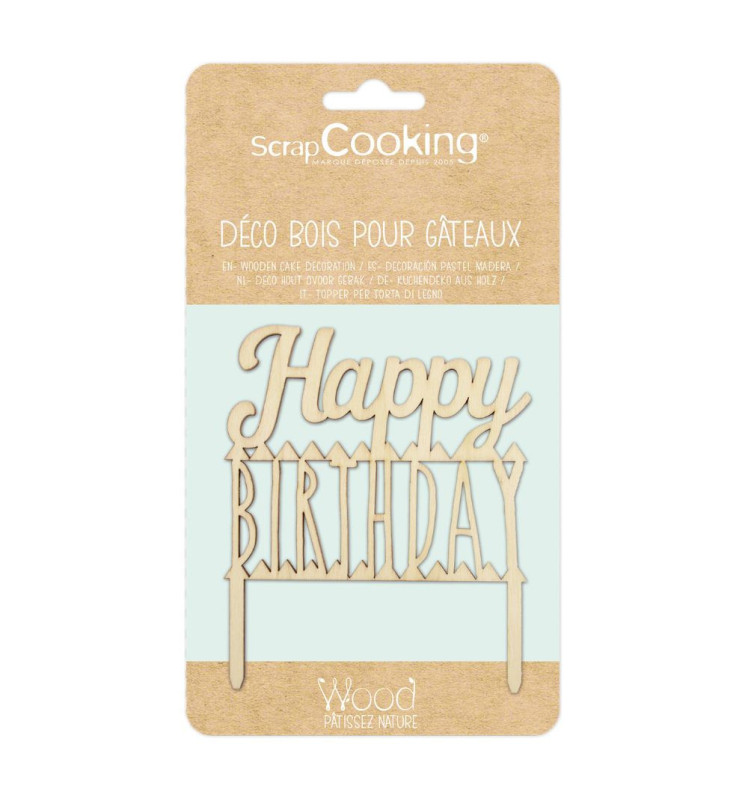 Scrapcooking Cake Topper Bois Happy Birthday