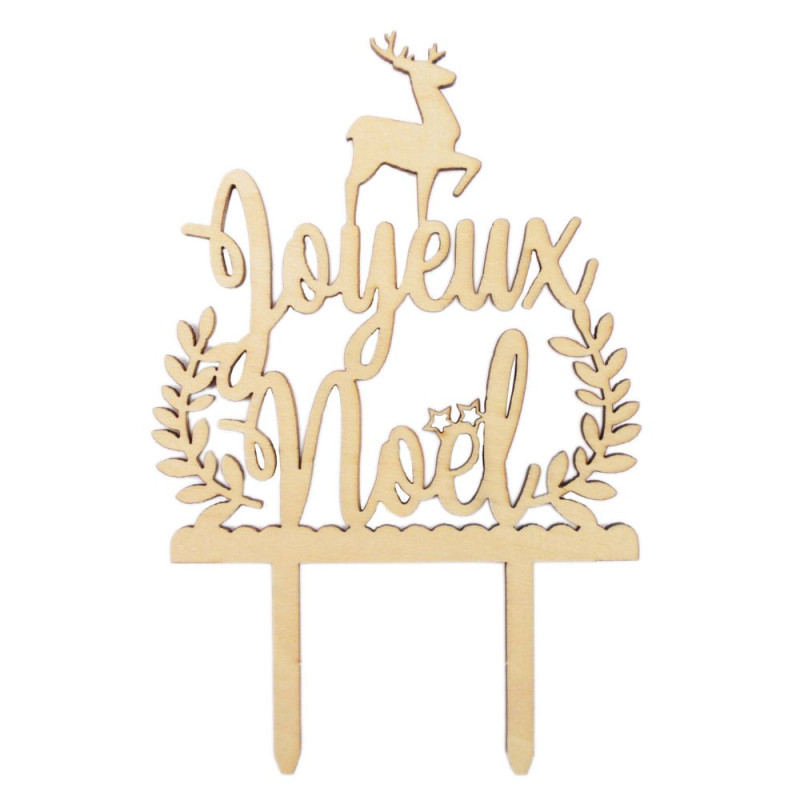 scrapcooking Cake topper bois Joyeux Noël