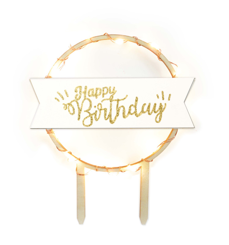 Scrapcooking Cake Topper Led Happy Birthday