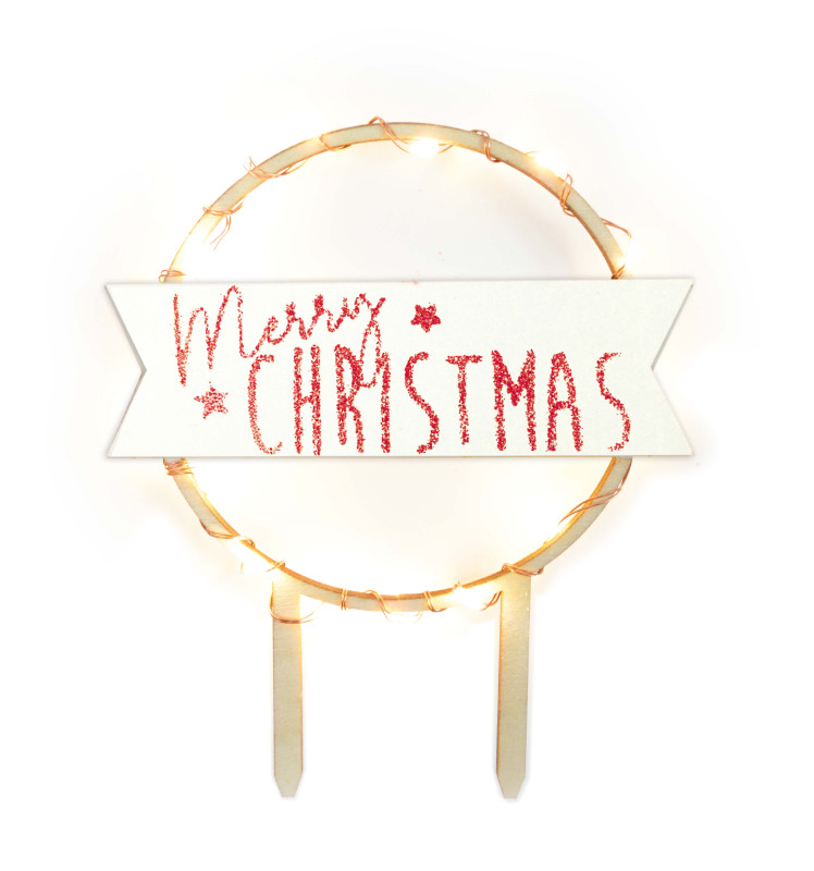 Scrapcooking Cake Topper Led Merry Christmas
