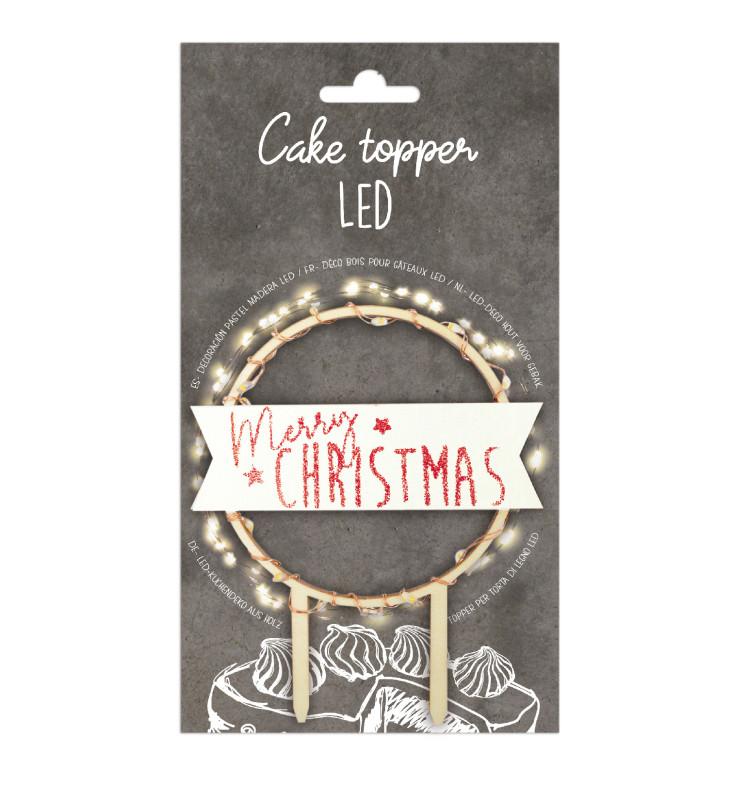 scrapcooking Cake topper led Merry Christmas