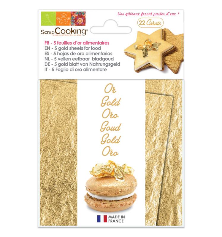 Scrapcooking Carnet De 5 Feuilles D'or 22 Carats