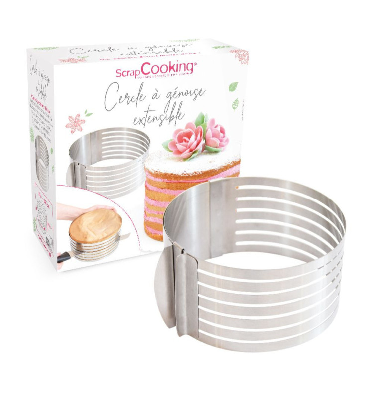 scrapcooking Cercle à génoise extensible inox