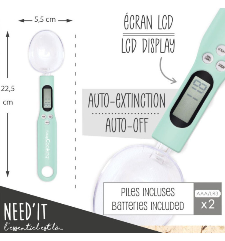 Scrapcooking Cuillère Balance Digitale Need'it