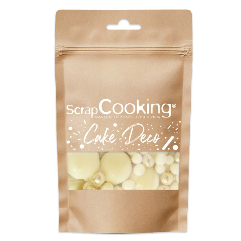 scrapcooking Décors perles chocolat blanc et doré